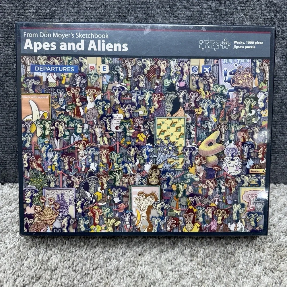Apes and Aliens wacky 1000 piece jigsaw puzzle NIB